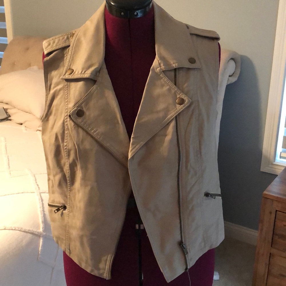 Tan leather vest